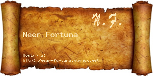 Neer Fortuna névjegykártya